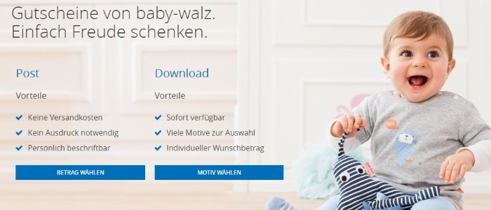 Baby Walz Geschenkgutscheine